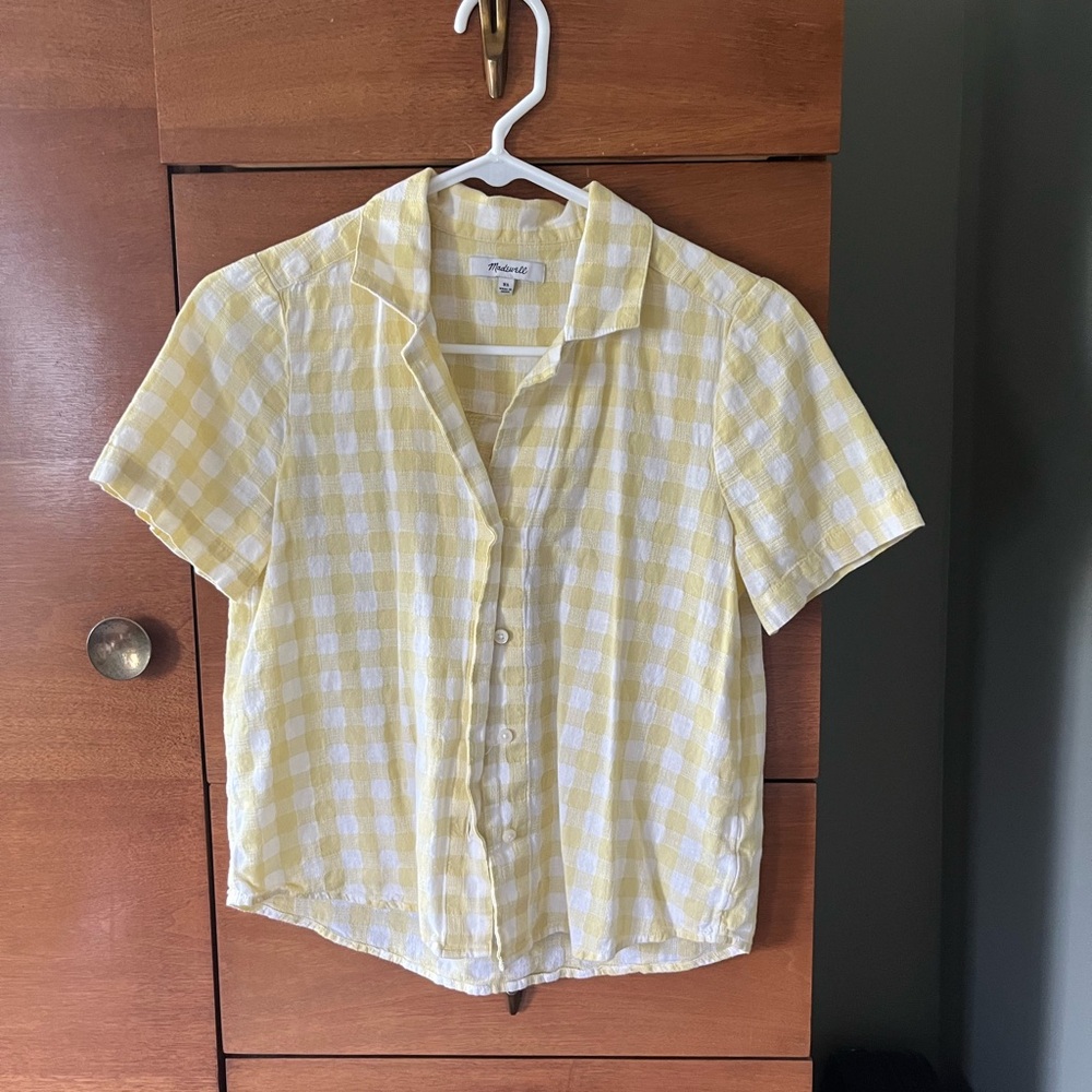 Madewell Yellow Gingham Top